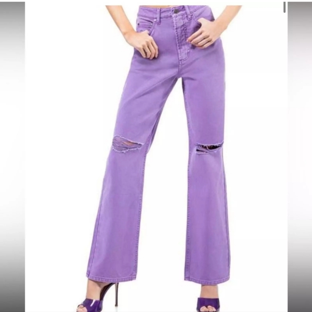 AFRM  Oden Ripped High Waist Wide Leg Jeans, NWT